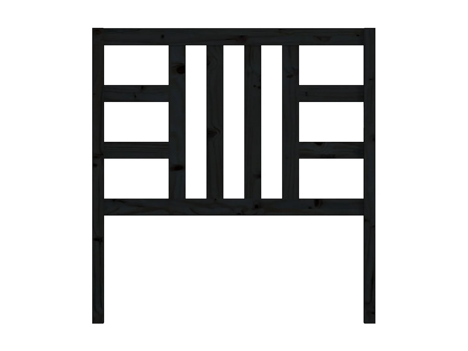 Tête de Lit | Panneau de tête pour lit Moderne Noir 96x4x100 cm Bois massif de pin