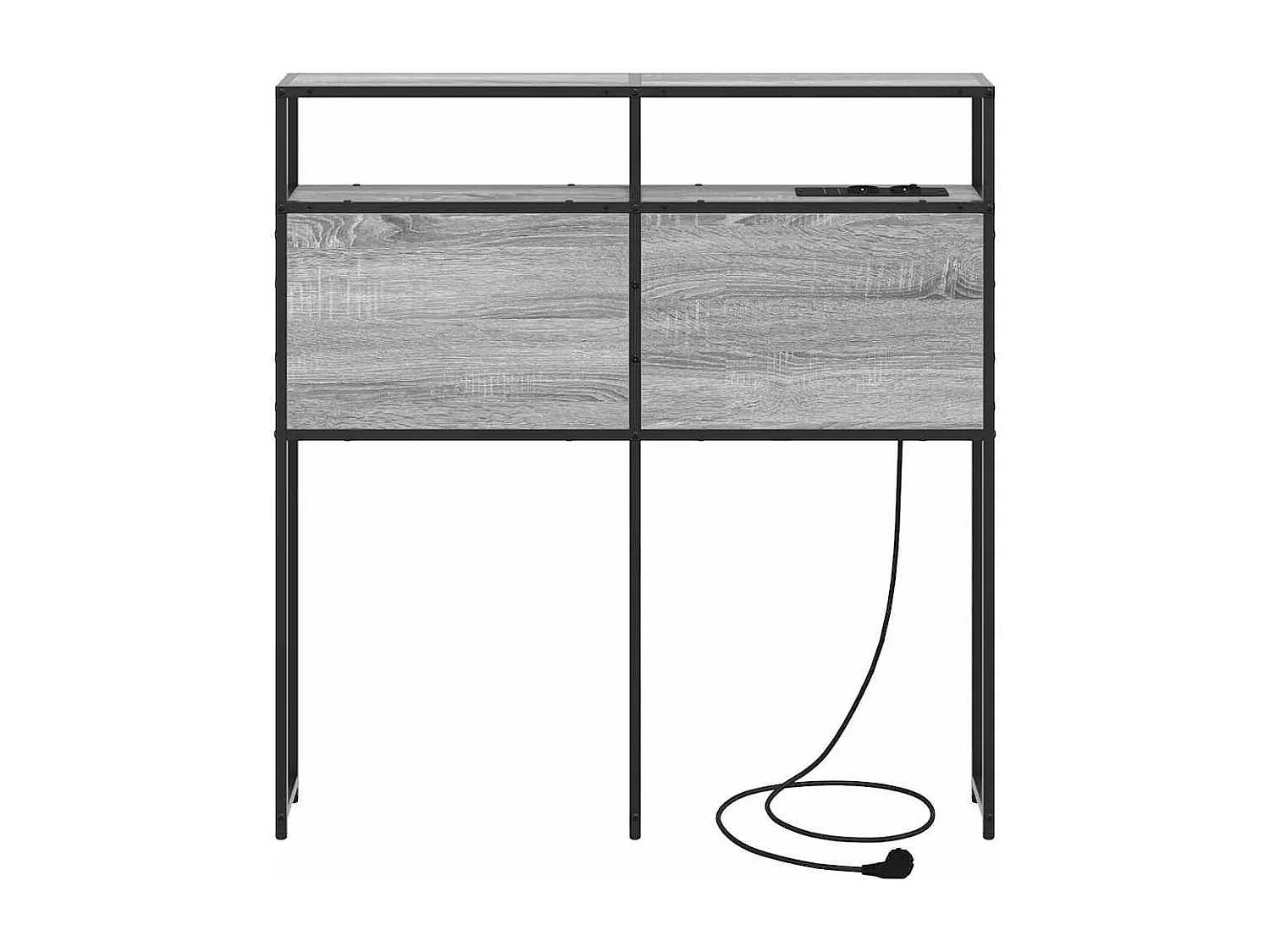 Mueble cabecero con almacenamiento | Cabecera de almacenamiento con estante Gris sonoma 80 cm