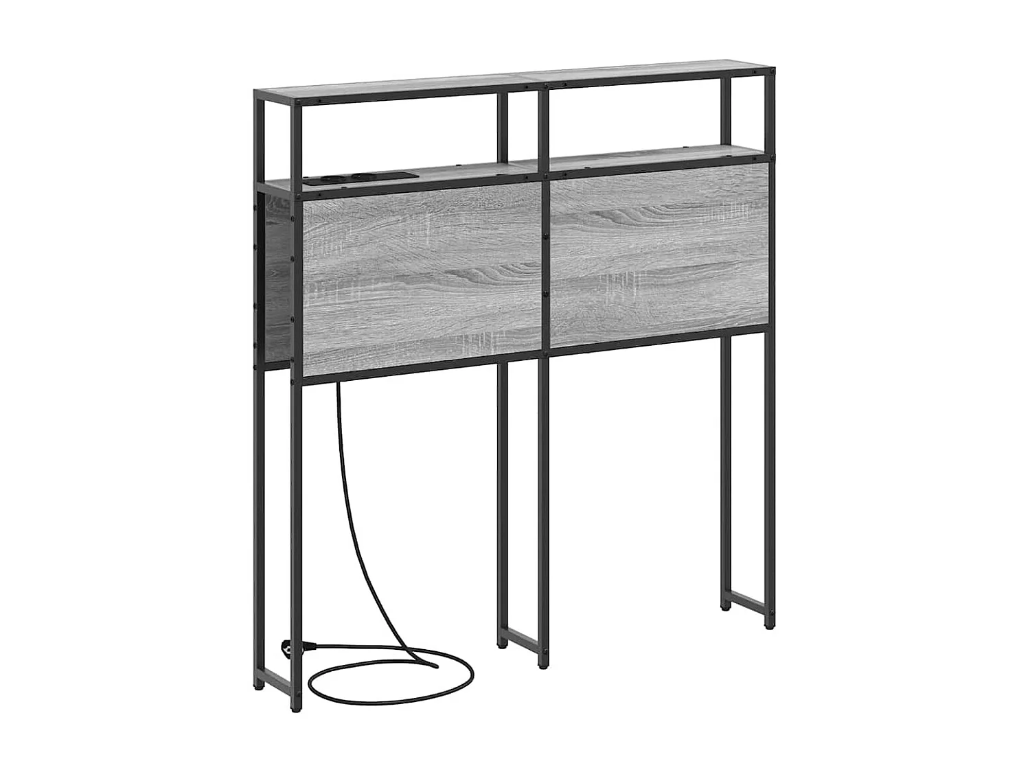 Mueble cabecero con almacenamiento | Cabecera de almacenamiento con estante Gris sonoma 80 cm