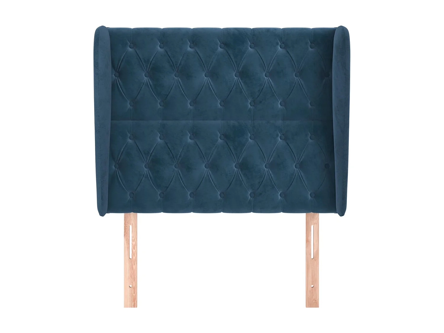 Tête de Lit | Panneau de tête pour lit Moderne avec oreilles Bleu foncé 103x23x118/128 cm Velours