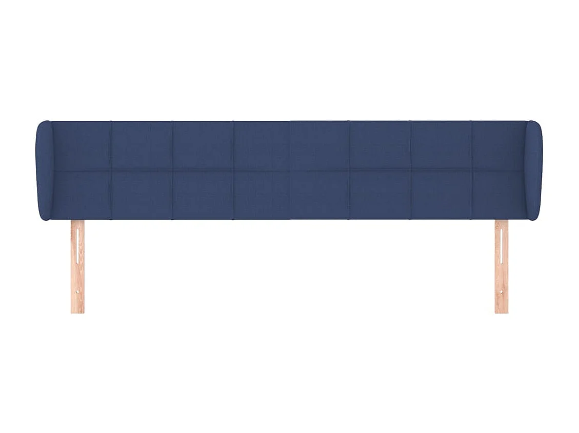 Tête de Lit | Panneau de tête pour lit Moderne avec oreilles Bleu 183x23x78/88 cm Tissu