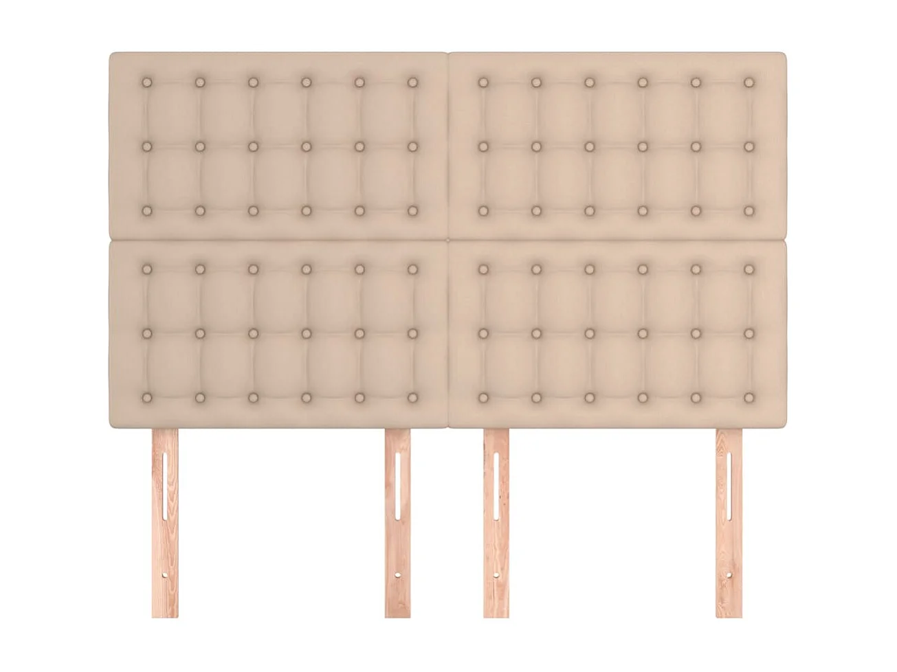 Cabeceros | Cabezal de cama | Mueble de cabecero 4 unidades cuero sintético capuchino 72x5x78/88 cm