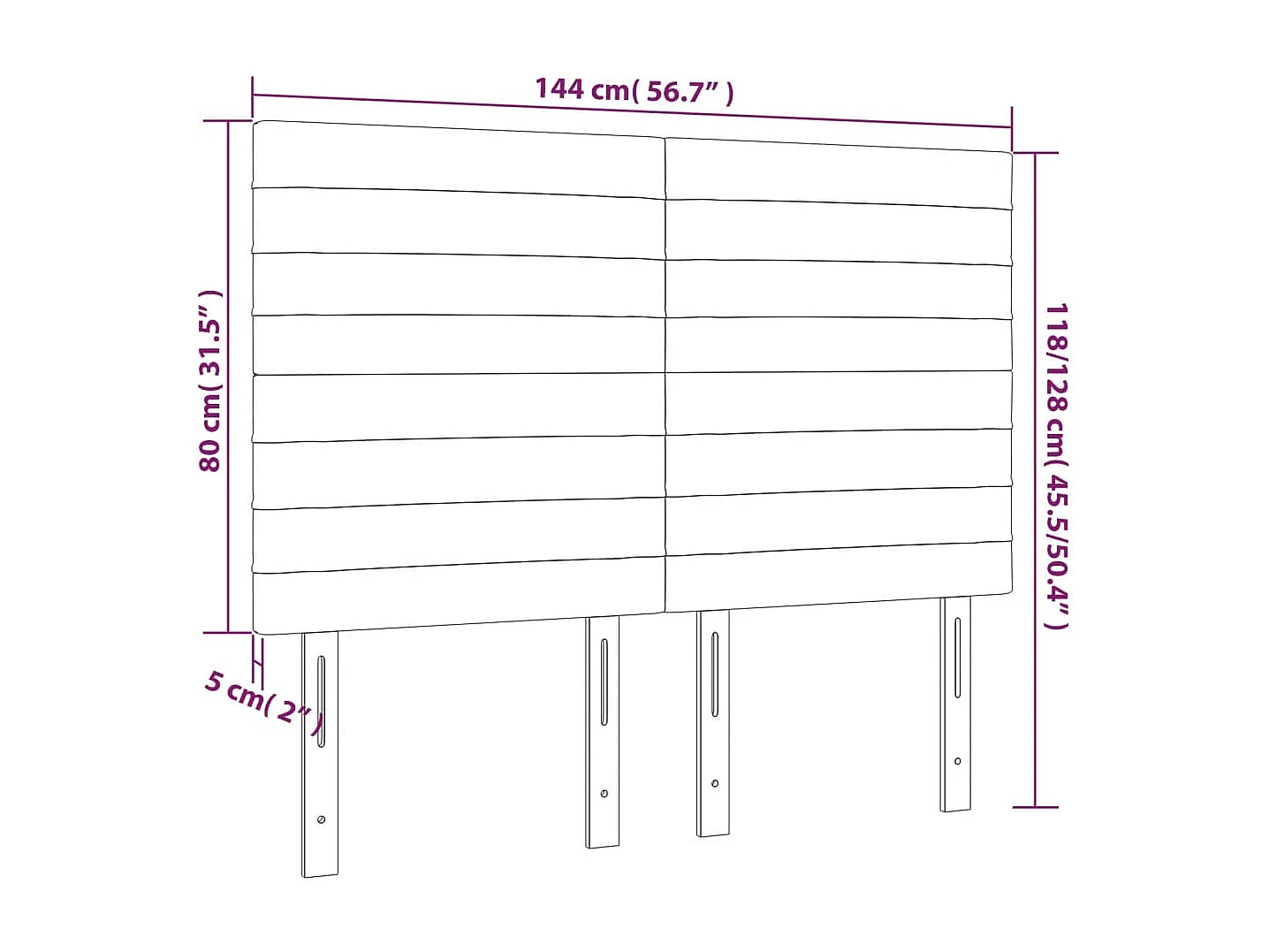 Têtes de lit | Panneaux de tête pour lit Moderne 4 pcs Marron foncé 72x5x78/88 cm Tissu