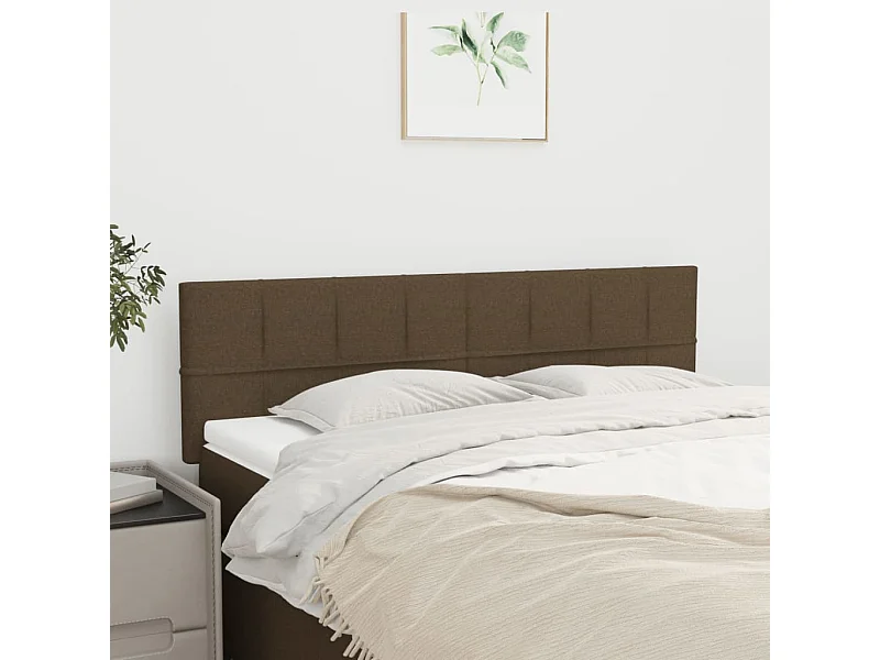 Têtes de lit | Panneaux de tête pour lit Moderne 2 pcs Marron foncé 72x5x78/88 cm Tissu