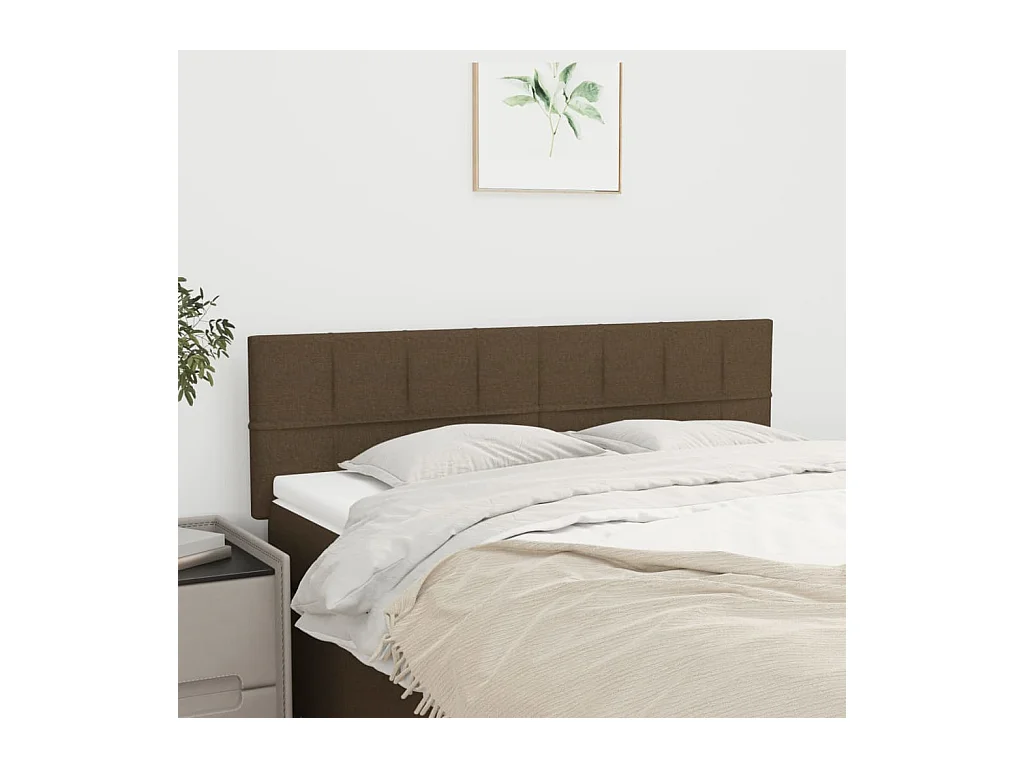 Têtes de lit | Panneaux de tête pour lit Moderne 2 pcs Marron foncé 72x5x78/88 cm Tissu