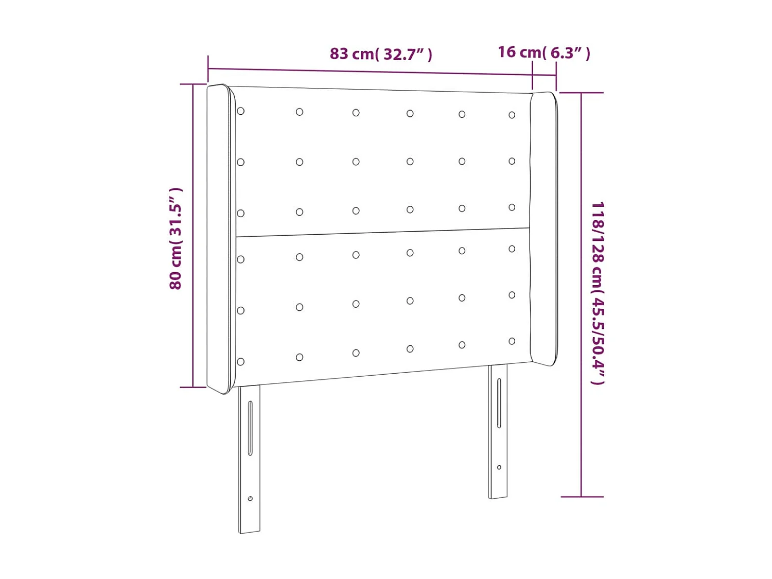 Tête de Lit | Panneau de tête pour lit Moderne à LED Blanc 83x16x118/128 cm Similicuir