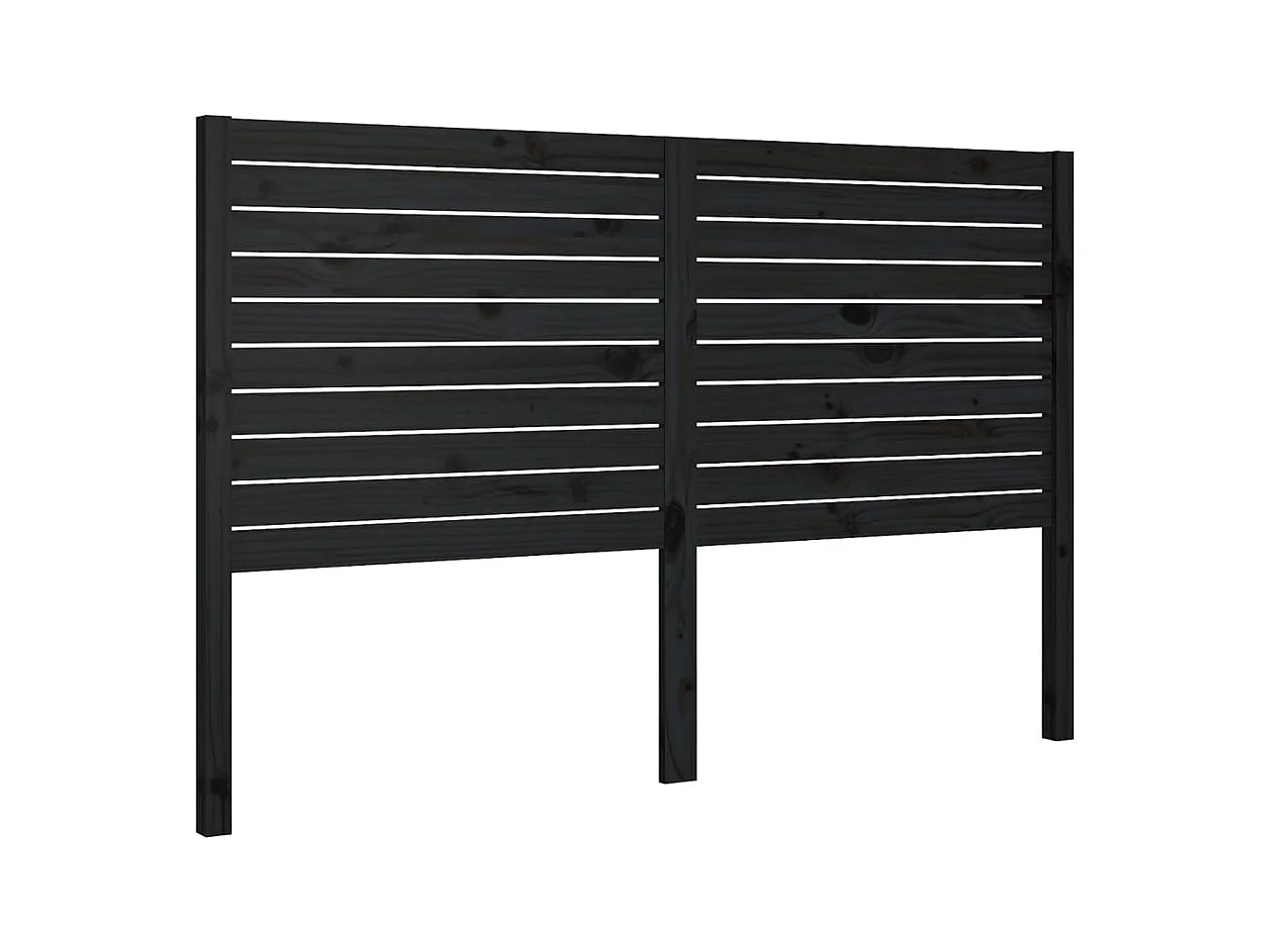 Cabecero de Cama | Cabezal de cama | Mueble de cabecero madera maciza de pino negro 156x4x100 cm