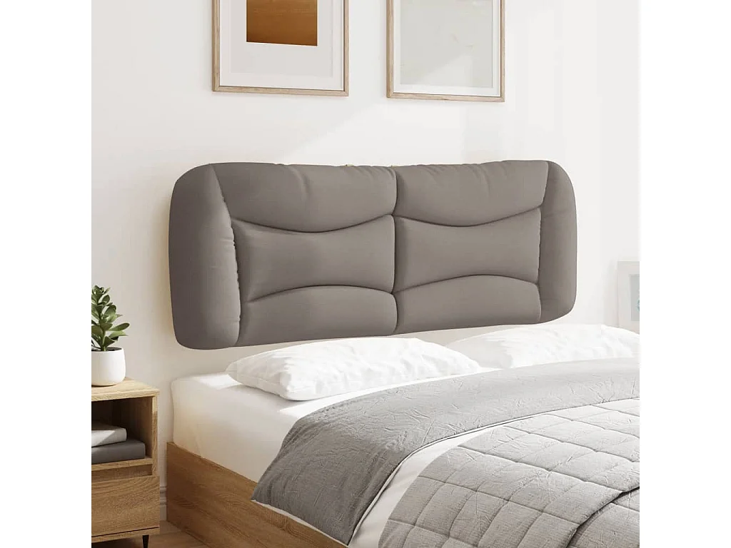 Tête de lit | Coussin de tête de lit | Tête de lit décoratif taupe 140 cm tissu
