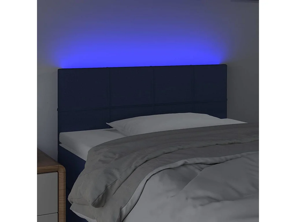 Hoofdbord | Hoofdeinde LED 90x5x78/88 cm stof blauw