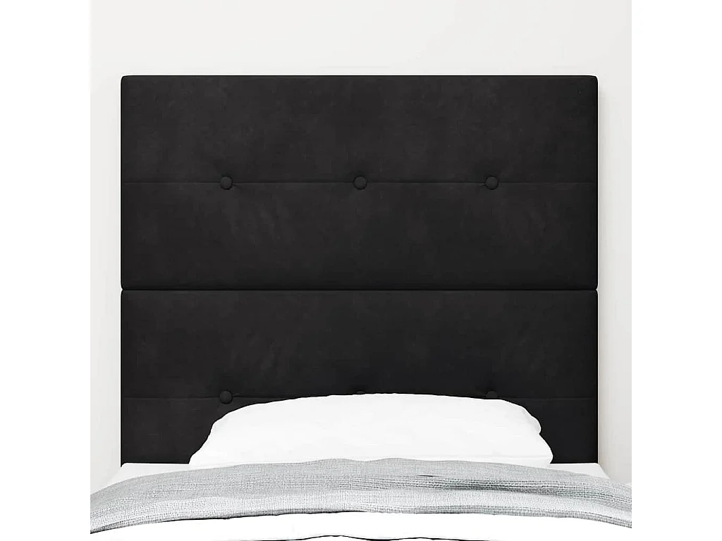 Tête de Lit | Panneau de tête pour lit Moderne avec des lumières à LED Noir 100 cm Velours