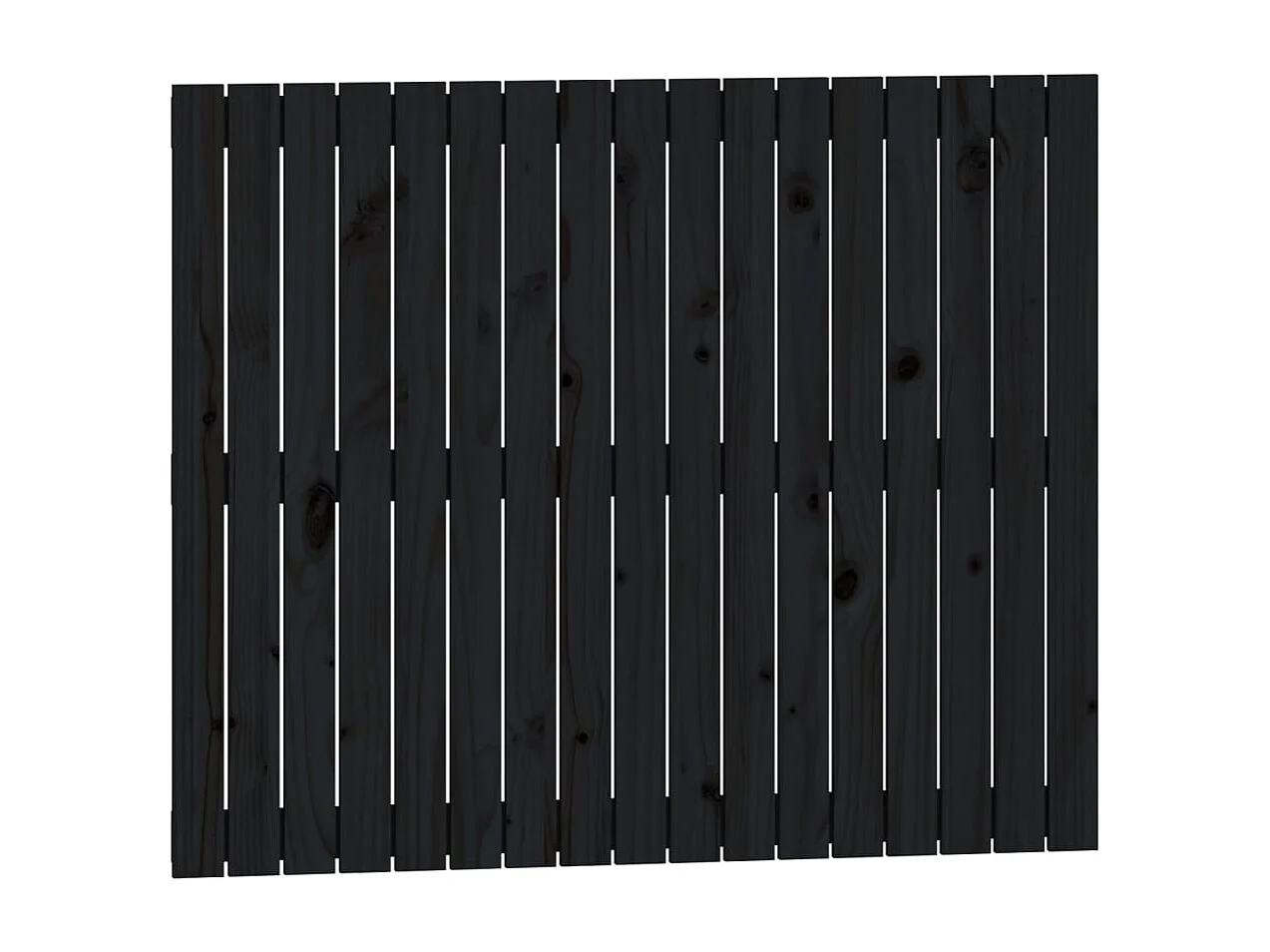 Tête de lit murale | Panneau de tête pour lit Moderne  Noir 108x3x90 cm Bois massif de pin