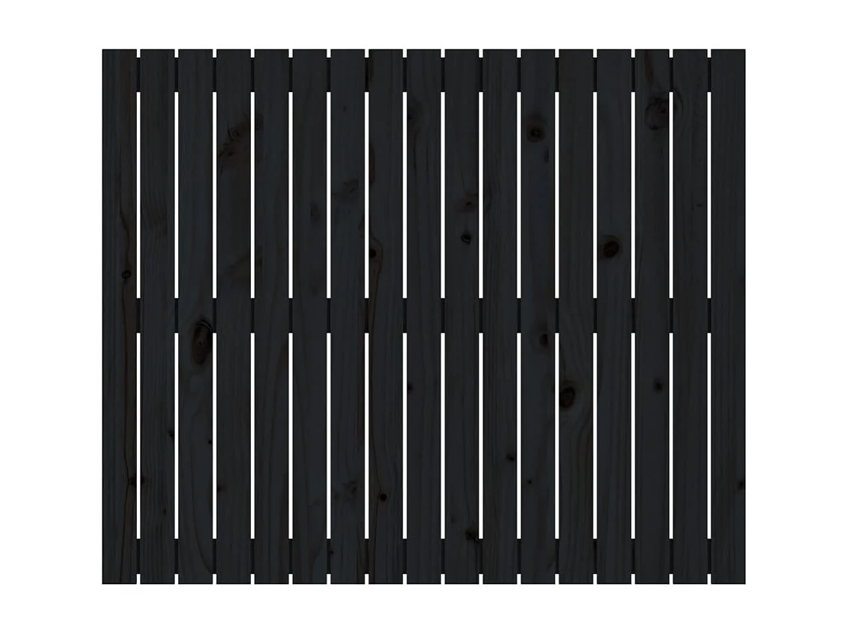 Tête de lit murale | Panneau de tête pour lit Moderne  Noir 108x3x90 cm Bois massif de pin