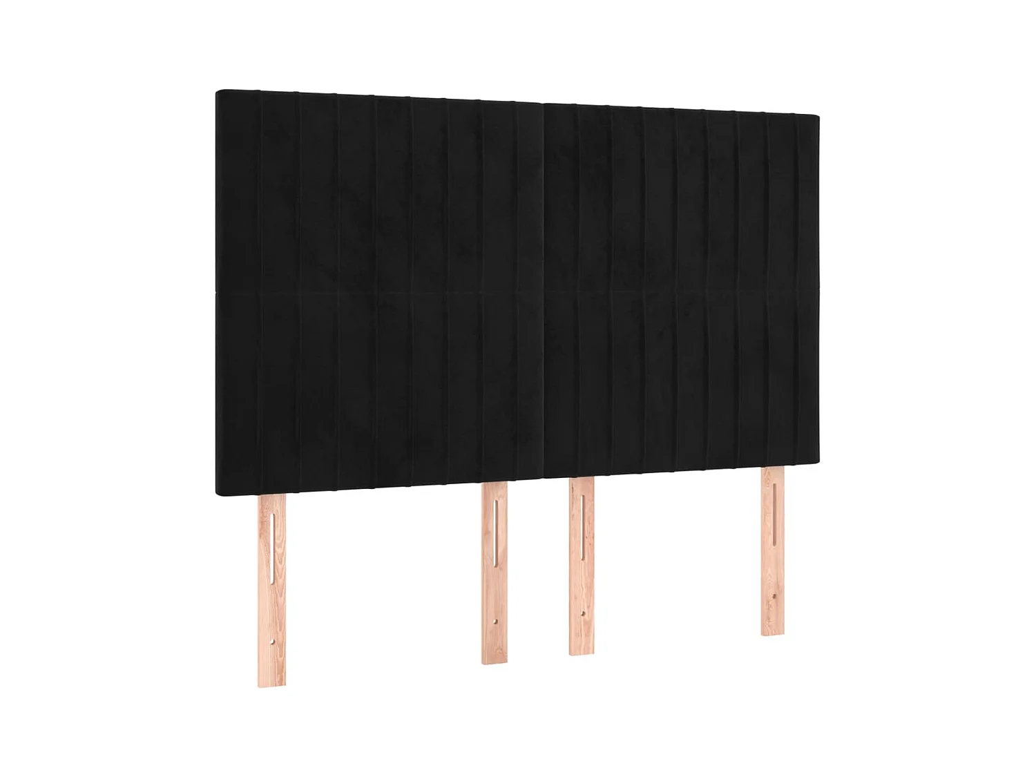 Cabecero | Cabezal de Cama | Mueble cabecero con luces LED terciopelo negro 144x5x118/128 cm
