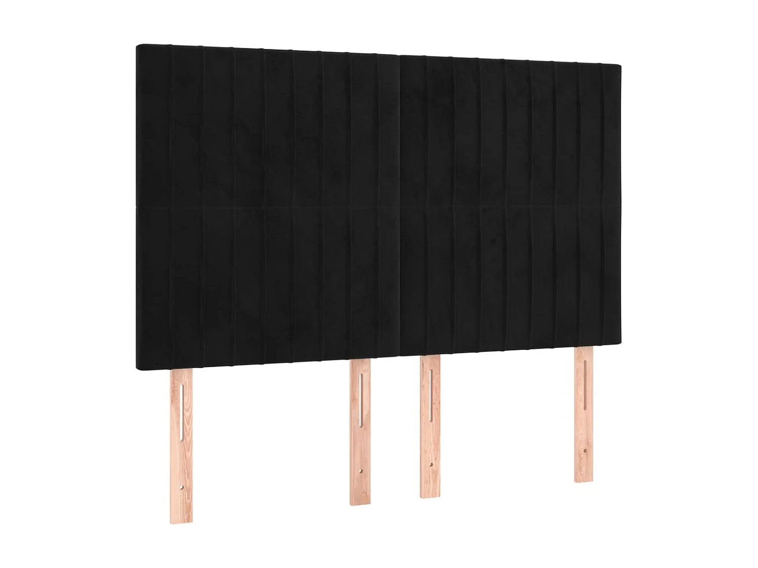 Tête de Lit | Panneau de tête pour lit Moderne à LED Noir 144x5x118/128 cm Velours
