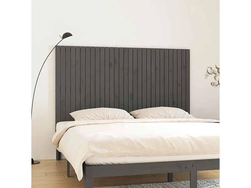 Tête de lit murale | Panneau de tête pour lit Moderne  Gris 185x3x110 cm Bois massif de pin