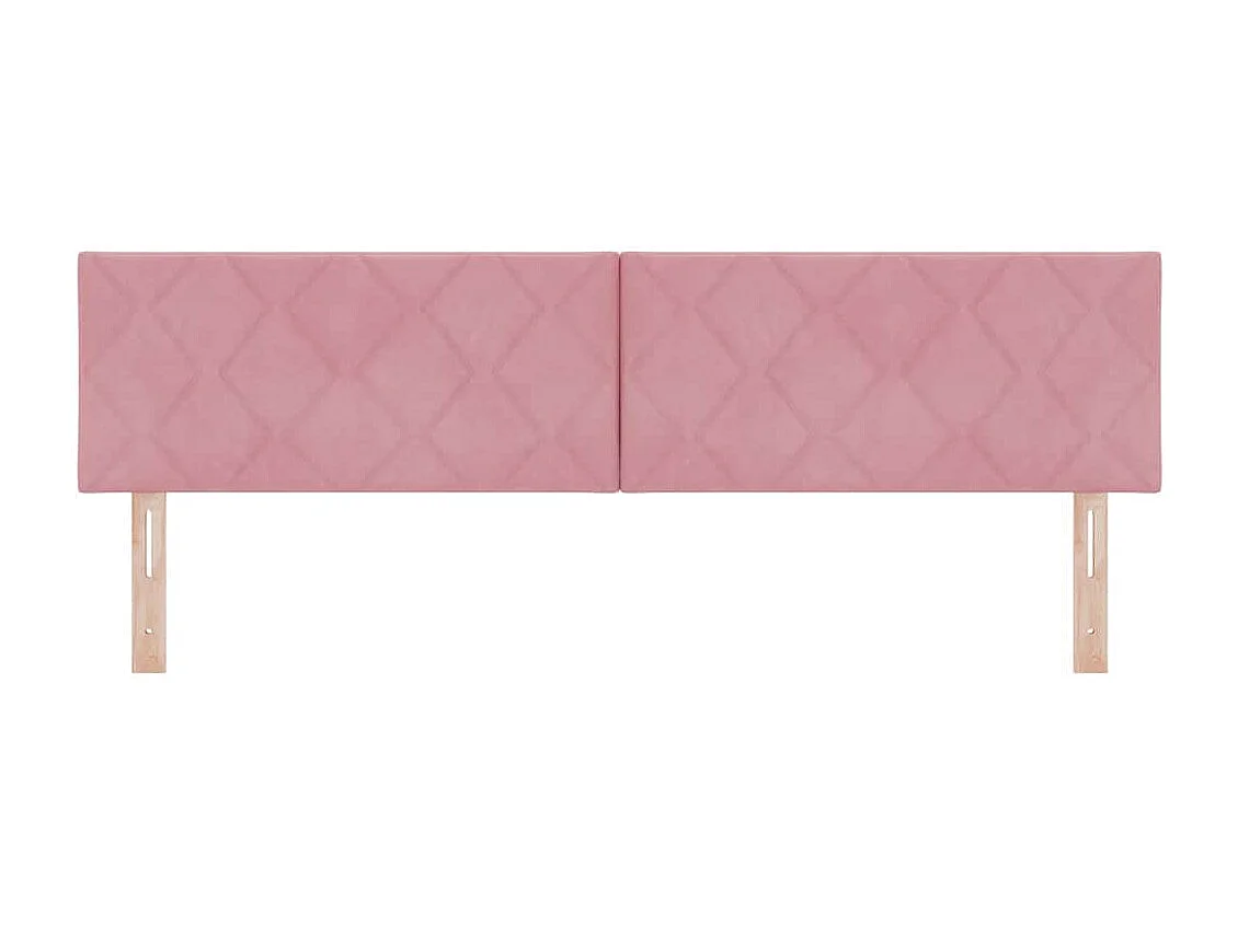 Tête de lit Montage mural | Panneau de tête pour lit Moderne  Géométrique Rose 180 cm Velours