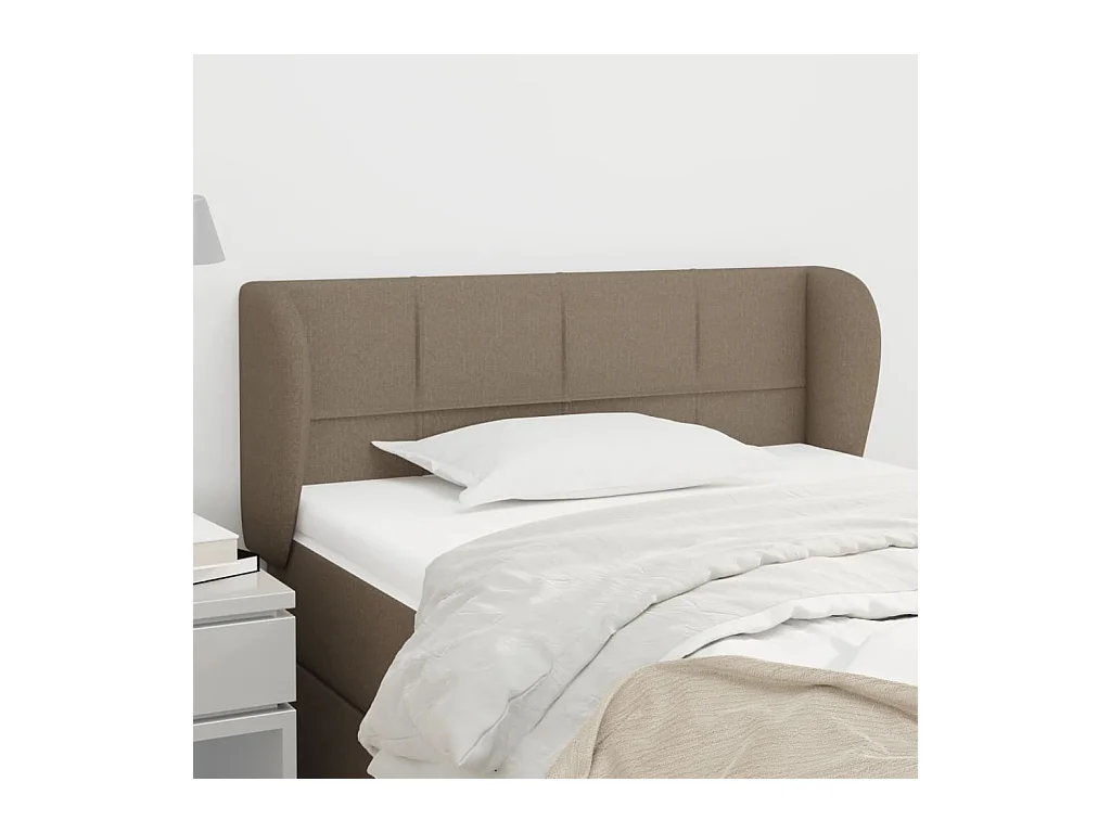 Mueble cabecero | Cabezal de cama | Cabecero de tela gris taupe 93x23x78/88 cm