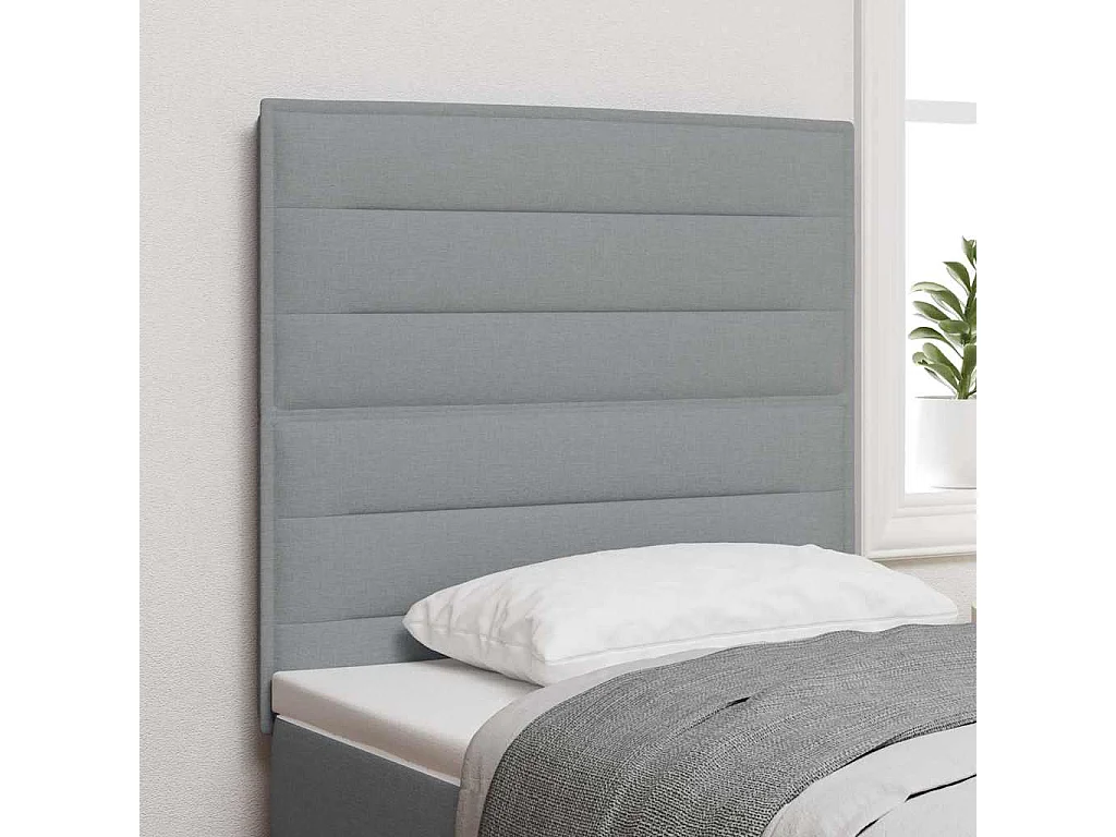Tête de Lit | Panneau de tête pour lit Moderne LED avec des lumières à LED Gris clair 80 cm tissu