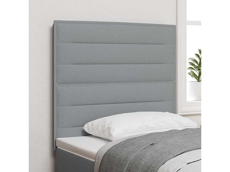 Tête de Lit | Panneau de tête pour lit Moderne LED avec des lumières à LED Gris clair 80 cm tissu