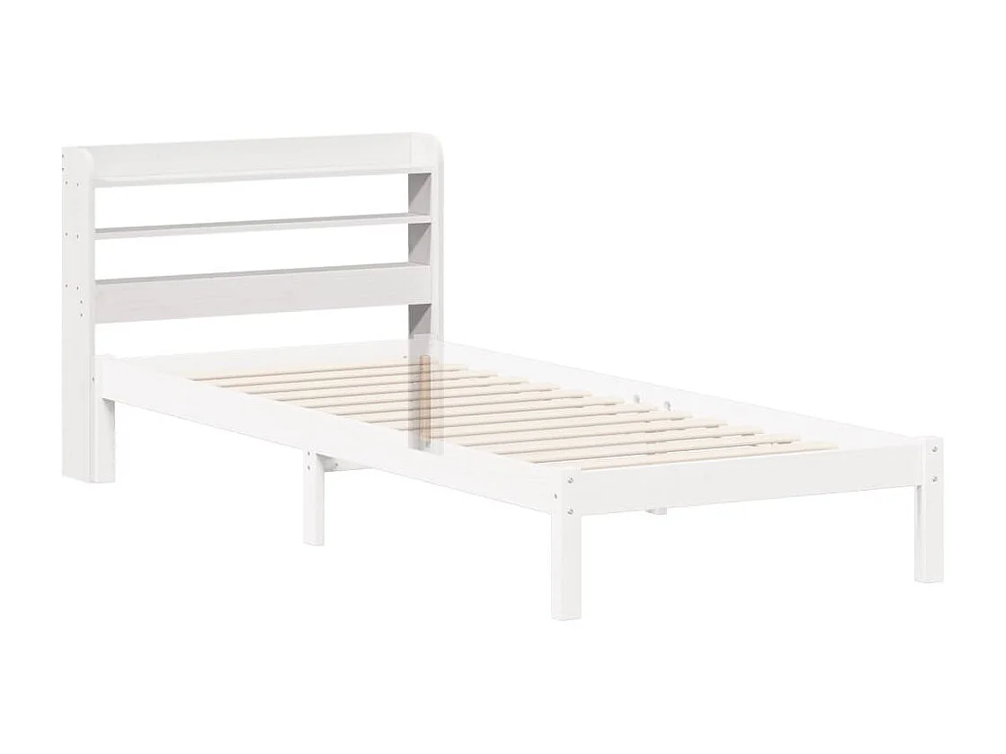 Cabecero de Cama | Cabezal de cama | Mueble de cabecero con estantes madera maciza pino blanco 100 cm
