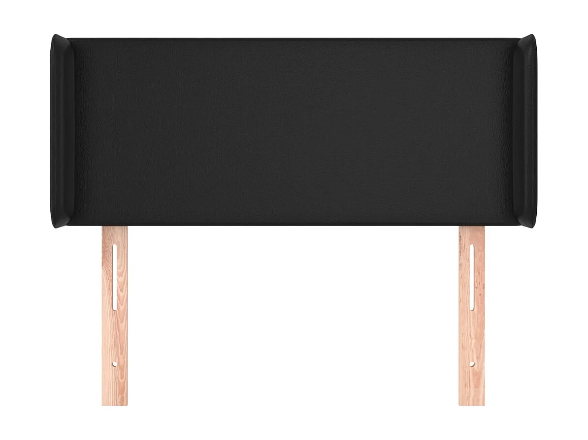 Tête de Lit | Panneau de tête pour lit Moderne avec oreilles Noir 83x16x78/88 cm Similicuir