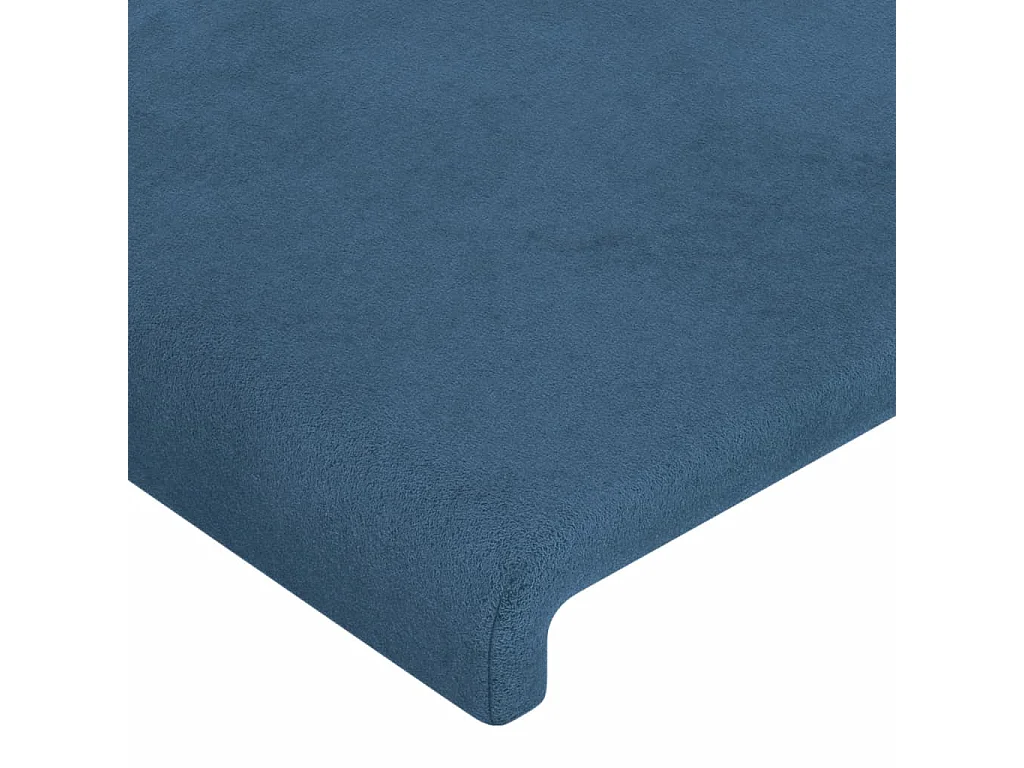 Tête de Lit | Panneau de tête pour lit Moderne à LED Bleu foncé 163x16x118/128 cm Velours