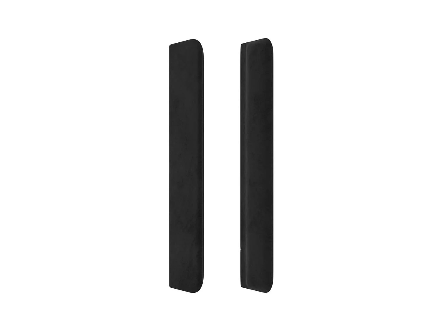 Tête de Lit | Panneau de tête pour lit Moderne avec oreilles Noir 203x16x118/128 cm Velours