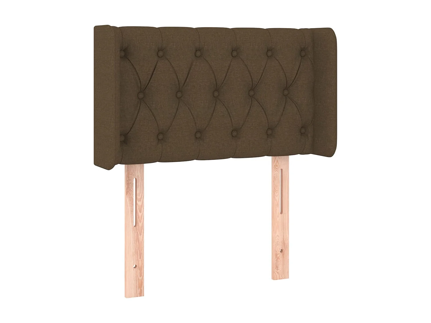 Mueble cabecero | Cabezal de cama | Cabecero con LED de tela marrón oscuro 83x16x78/88 cm