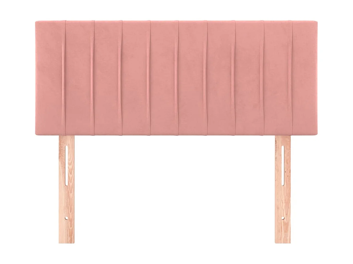 Mueble cabecero | Cabezal de cama | Cabecero de terciopelo rosa 90x5x78/88 cm