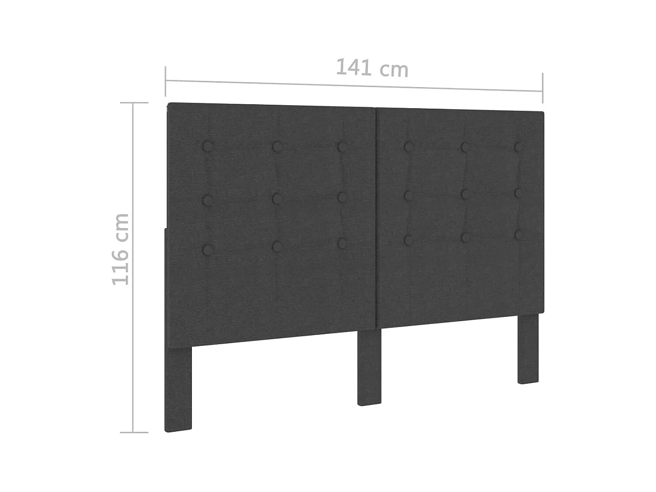 Tête de Lit | Panneau de tête pour lit Moderne touffetée Gris foncé Tissu 140x200 cm