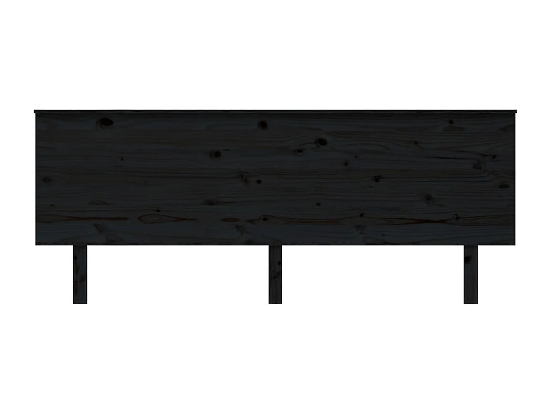 Cabecero de Cama | Cabezal de cama | Mueble de cabecero madera maciza de pino negro 204x6x82,5 cm