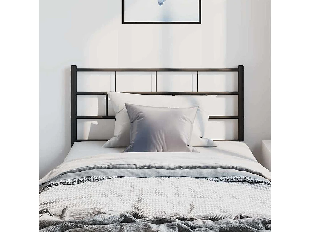 Tête de Lit | Panneau de tête pour lit Moderne métal noir 100 cm