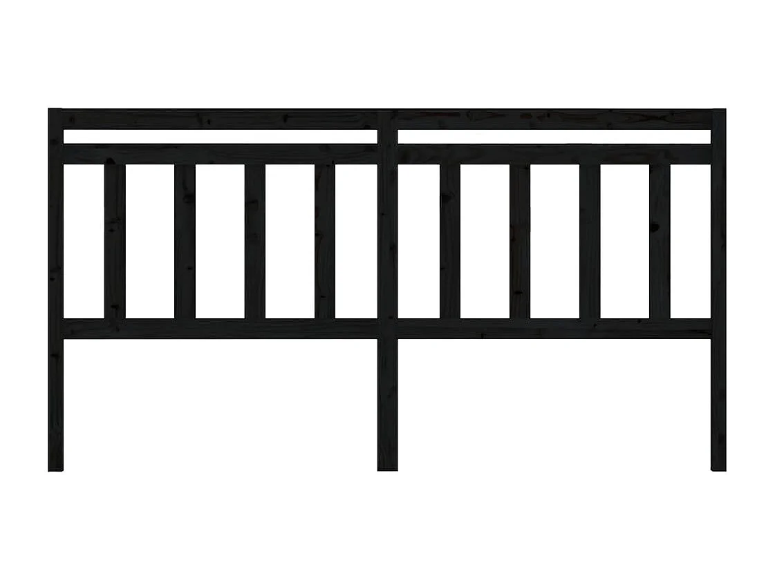 Cabecero de Cama | Cabezal de cama | Mueble de cabecero madera maciza de pino negro 186x4x100 cm