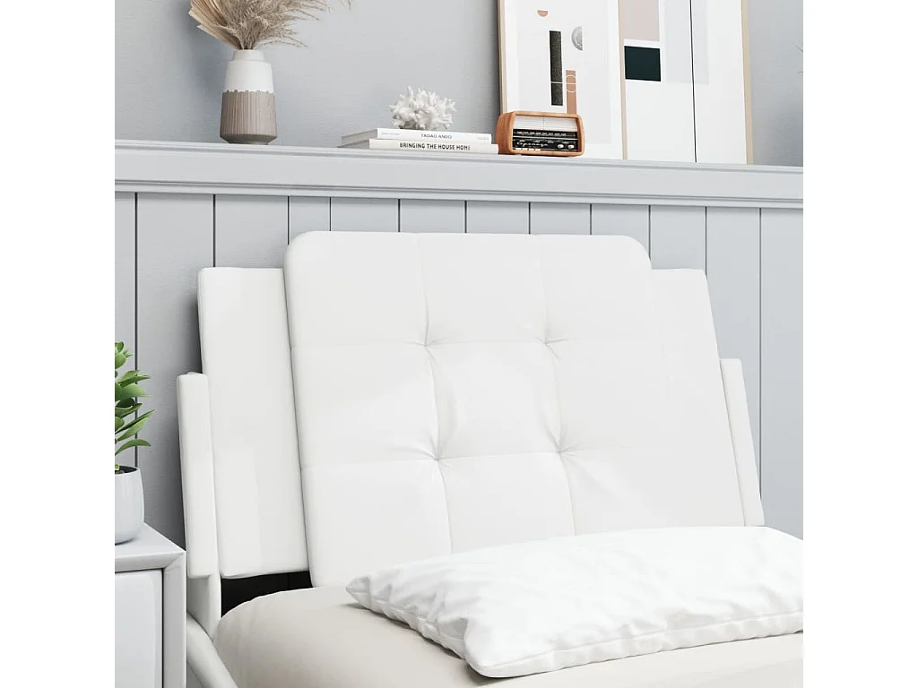 Tête de lit | Coussin de tête de lit | Tête de lit décoratif blanc 90 cm similicuir