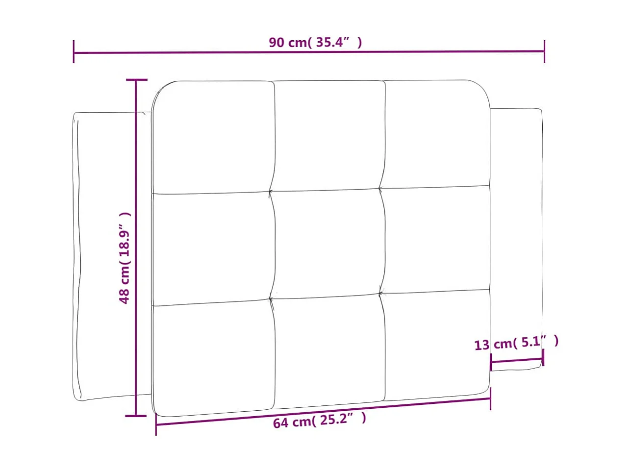 Tête de lit | Coussin de tête de lit | Tête de lit décoratif blanc 90 cm similicuir