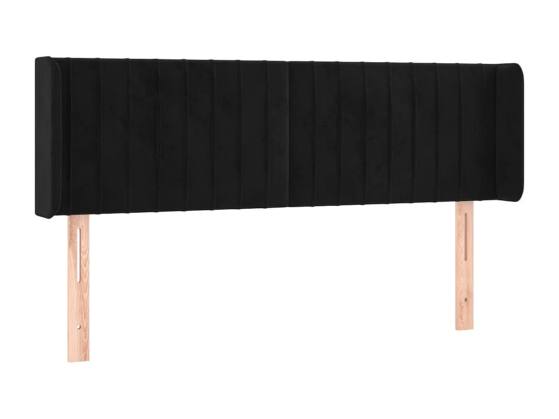 Hoofdbord | Hoofdeinde LED 147x16x78/88 cm fluweel zwart