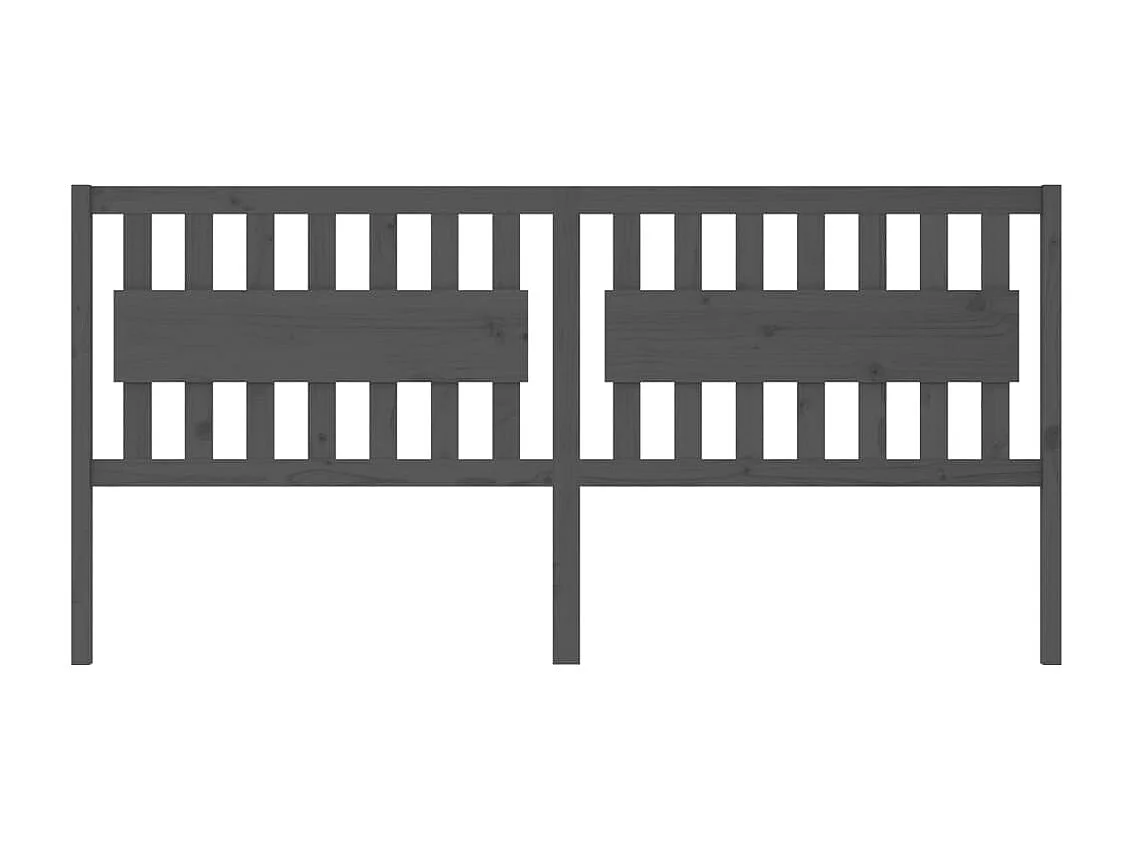 Cabecero de Cama | Cabezal de cama | Mueble de cabecero madera maciza de pino gris 205,5x4x100 cm