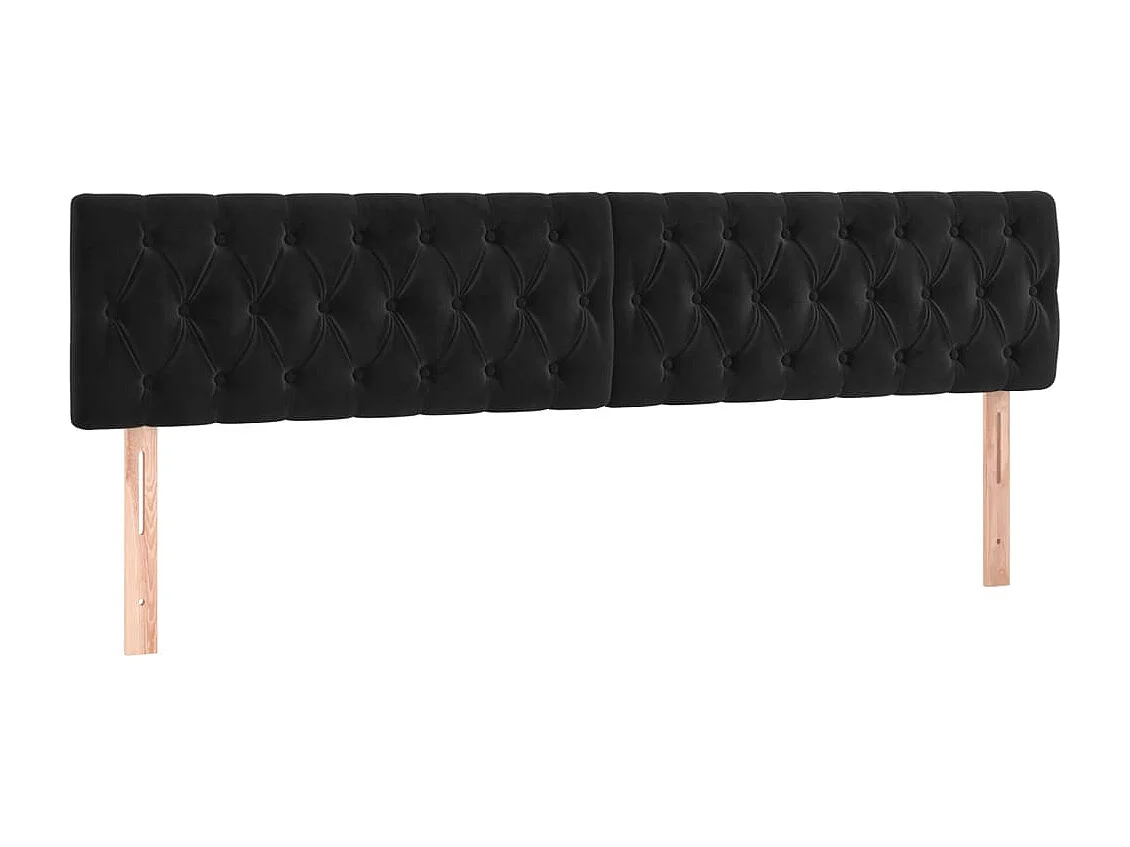 Hoofdbord | Hoofdeinde LED 180x7x78/88 cm fluweel zwart