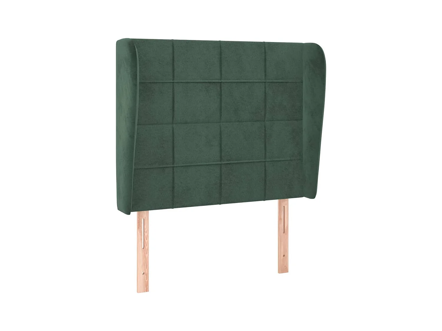 Cabecero | Cabezal de Cama | Mueble cabecero con orejas de terciopelo verde oscuro 103x23x118/128cm