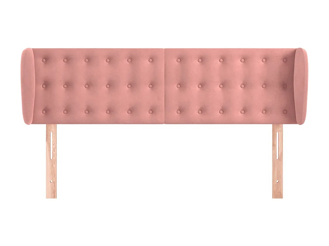 Mueble cabecero | Cabezal de cama | Cabecero de terciopelo rosa 147x23x78/88 cm