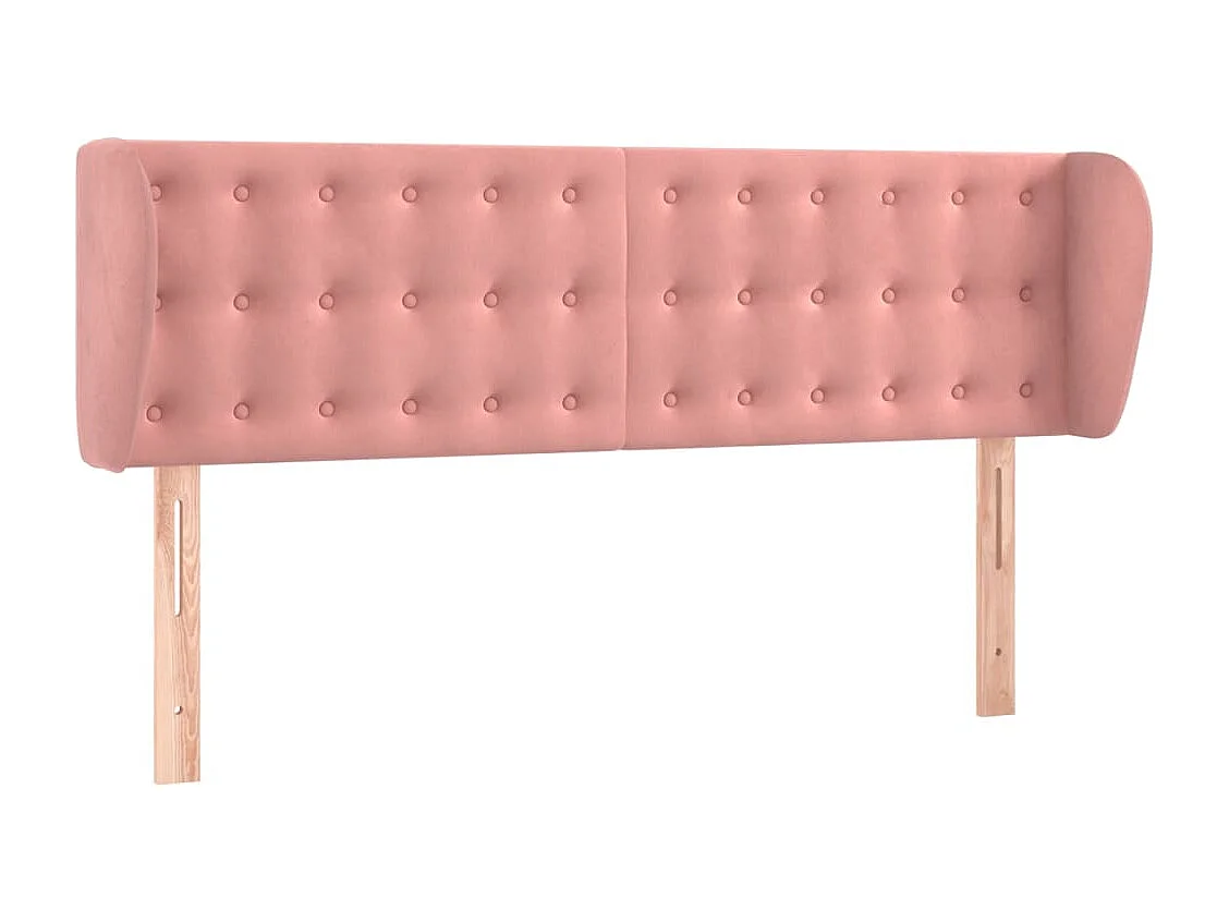 Tête de Lit | Panneau de tête pour lit Moderne avec oreilles Rose 147x23x78/88 cm Velours