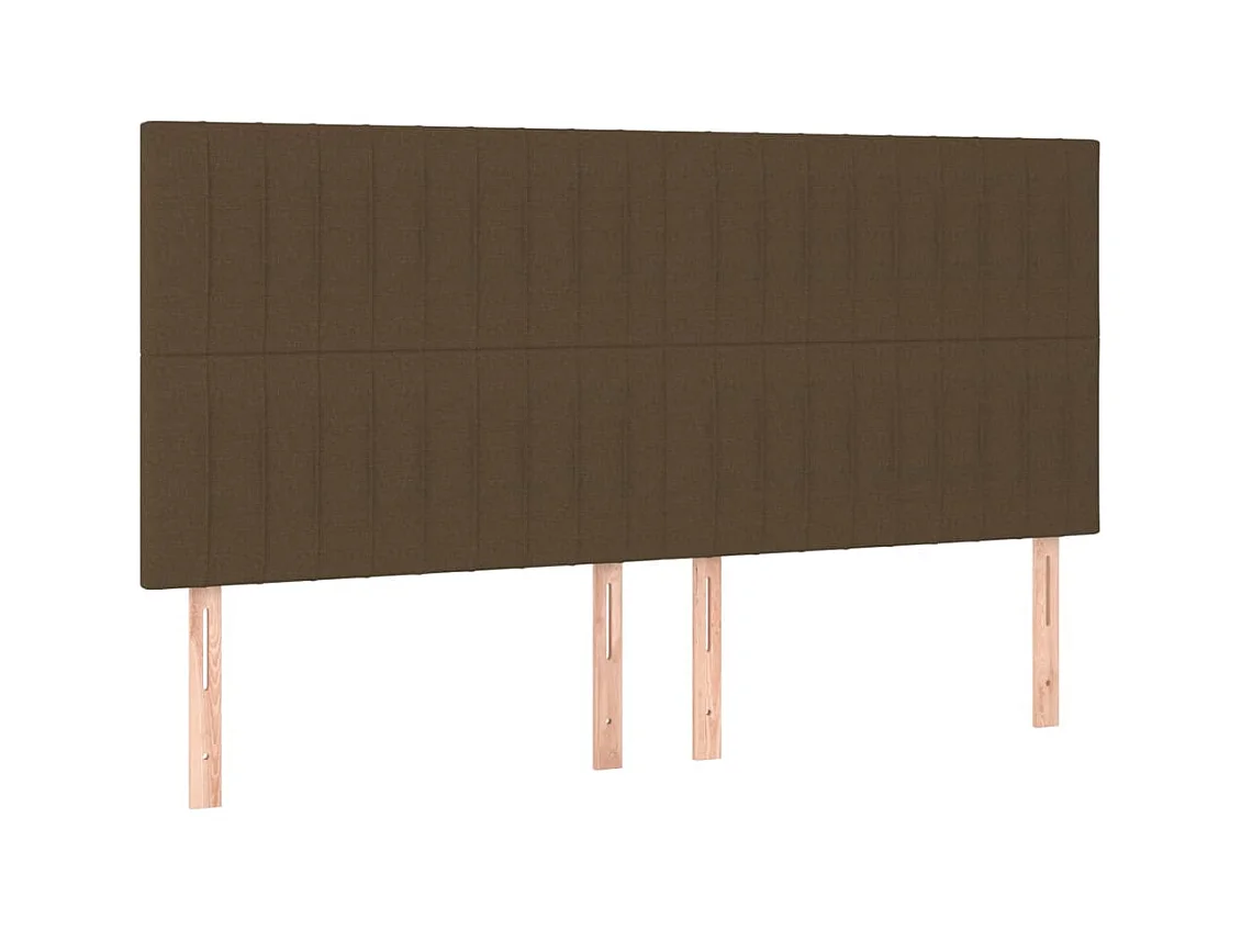 Têtes de lit | Panneaux de tête pour lit Moderne 4 pcs Marron Foncé 80x5x78/88 cm Tissu