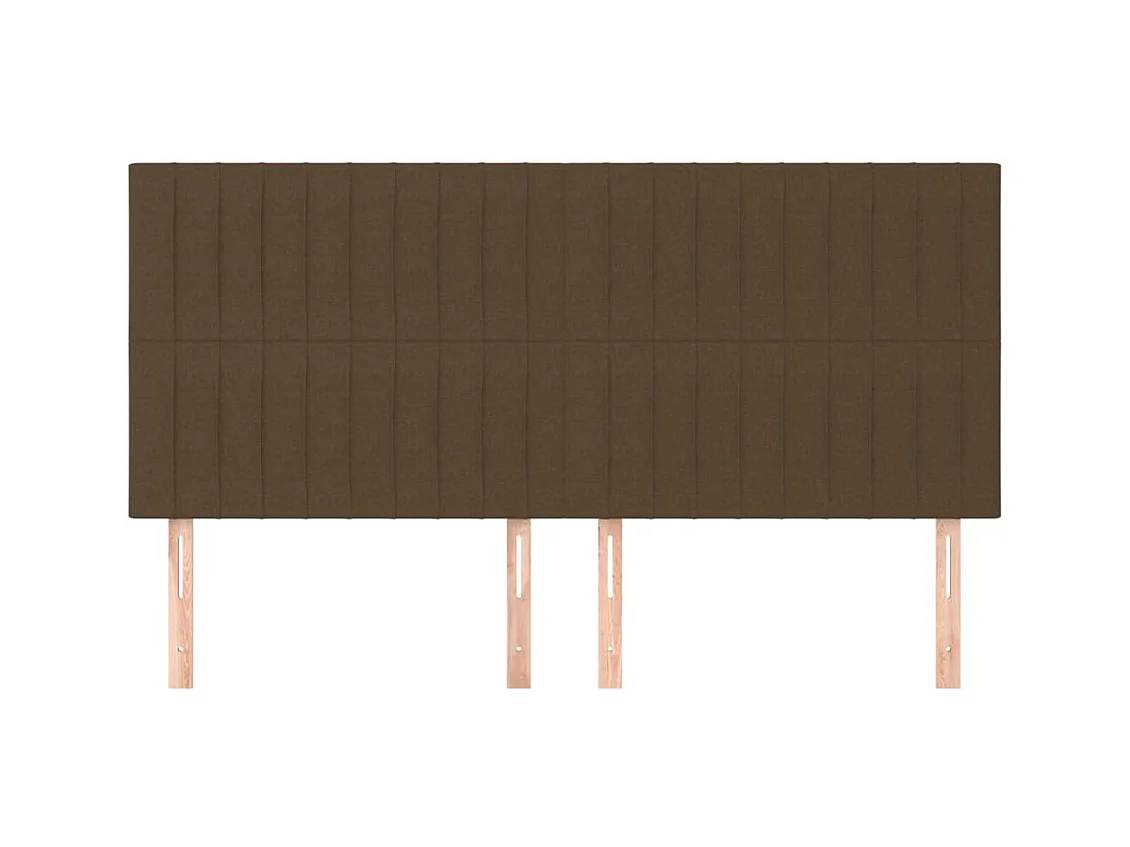 Têtes de lit | Panneaux de tête pour lit Moderne 4 pcs Marron Foncé 80x5x78/88 cm Tissu