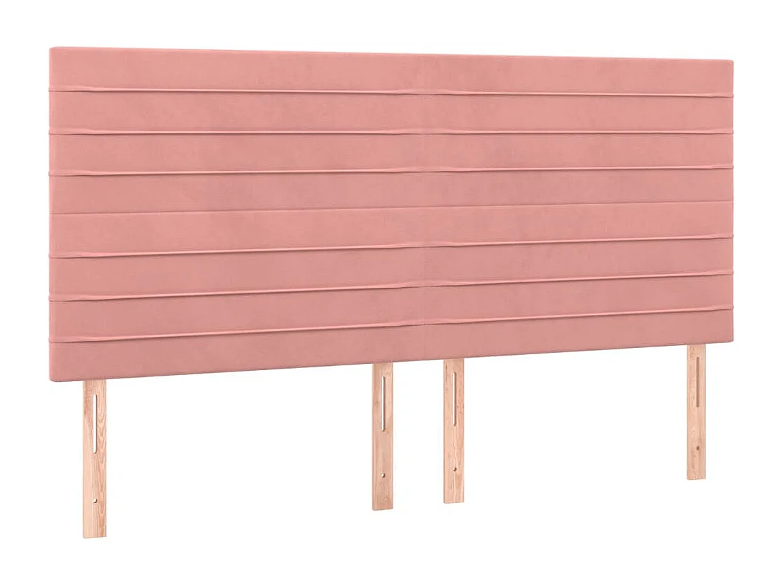 Tête de Lit | Panneau de tête pour lit Moderne à LED Rose 200x5x118/128 cm Velours
