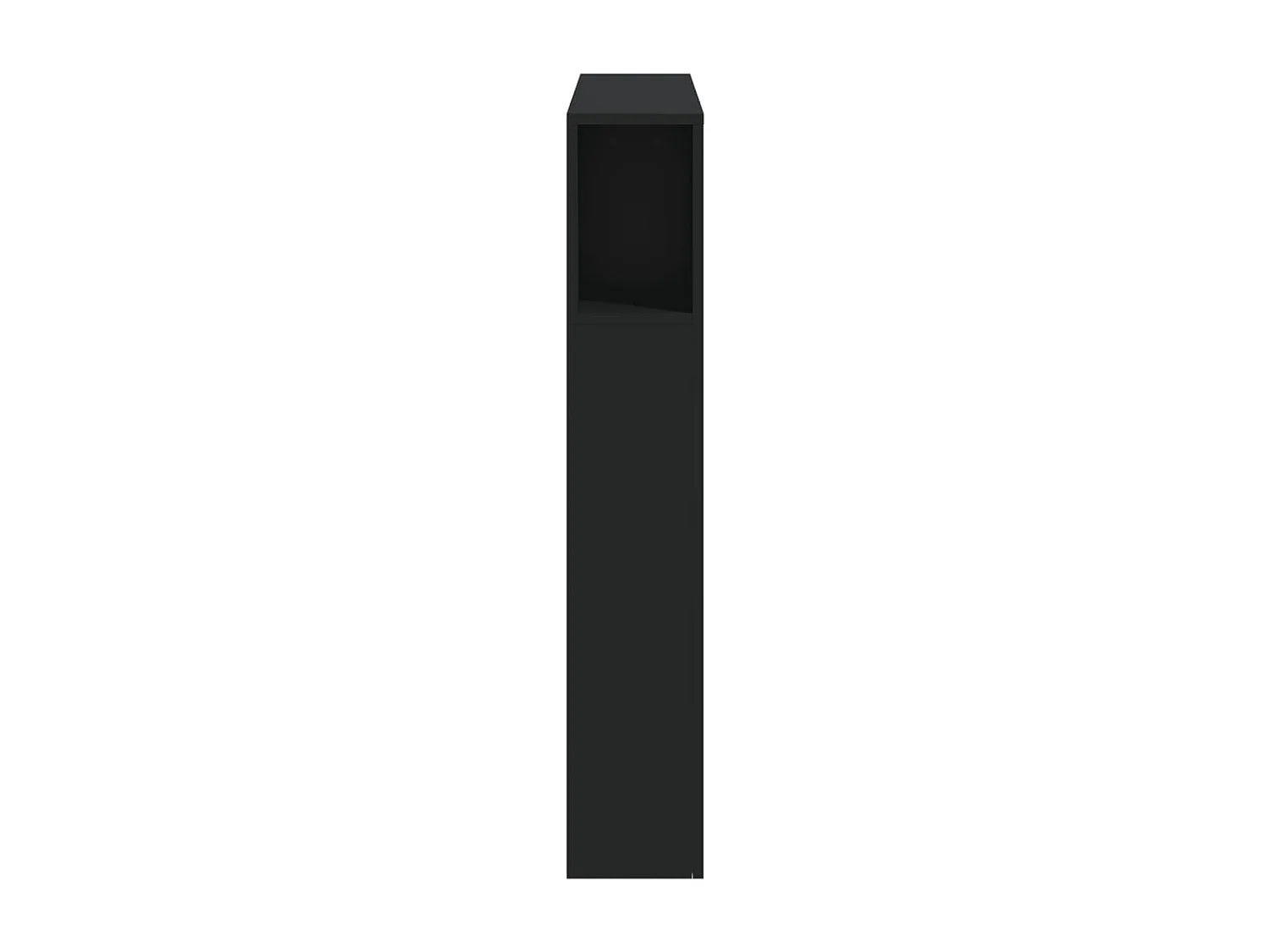 Tête de Lit | Panneau de tête pour lit Moderne à LED noir 100x18,5x103,5 cm bois d'ingénierie