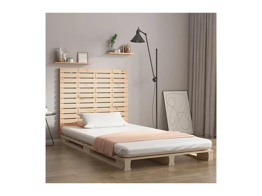 Cabecero de Cama | Cabezal de cama | Mueble de cabecero de pared madera maciza de pino 96x3x91,5 cm