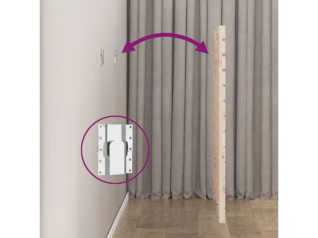 Cabecero de Cama | Cabezal de cama | Mueble de cabecero de pared madera maciza de pino 96x3x91,5 cm