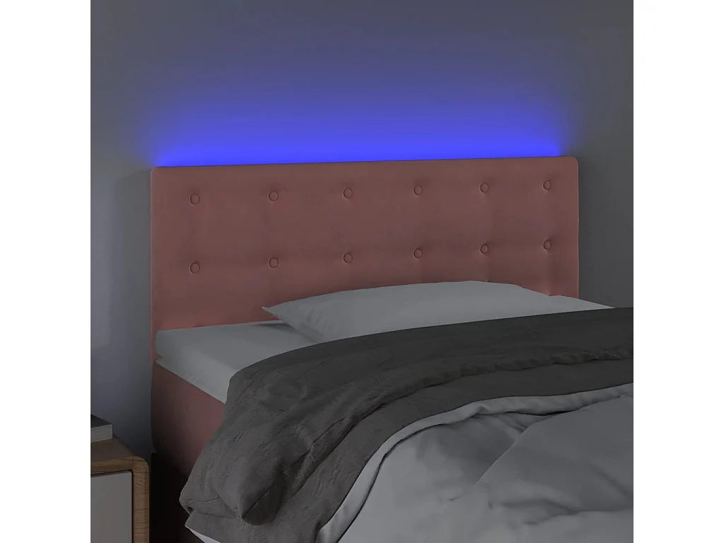 Hoofdbord | Hoofdeinde LED 80x5x78/88 cm fluweel roze