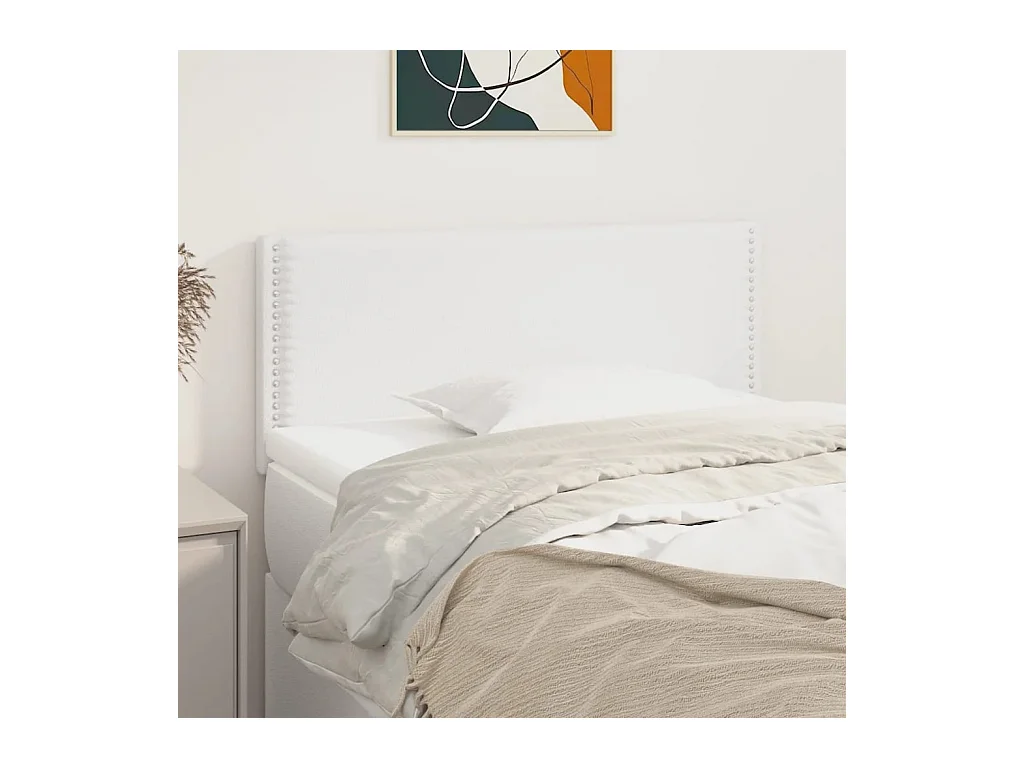 Tête de Lit | Panneau de tête pour lit Moderne Blanc 80x5x78/88 cm Similicuir