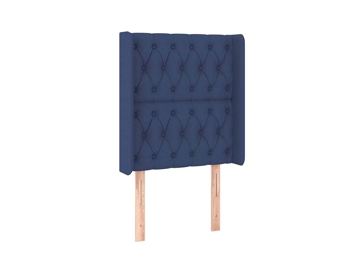 Mueble cabecero | Cabezal de cama | Cabecero con LED de tela azul 83x16x118/128 cm